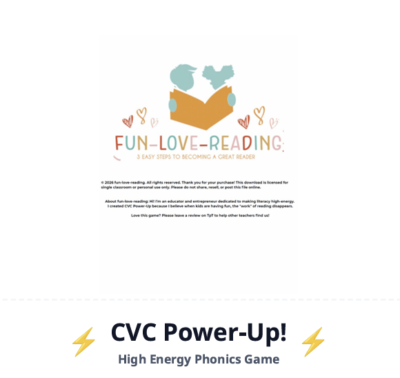 CVC Power-Up Game and Handout